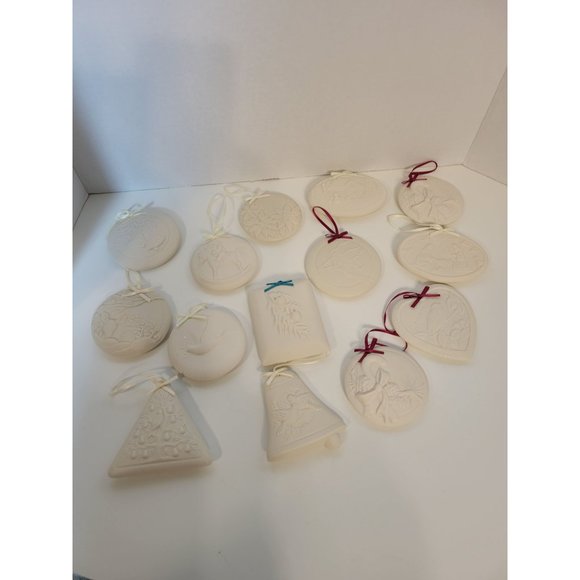 Vintage Creative Clay Hand Crafted Lot of 14 Christmas Ornaments - Picture 1 of 8